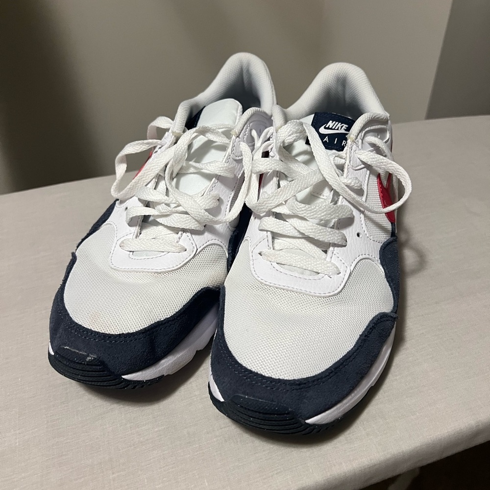 Nike Air Max White and Navy Sneakers